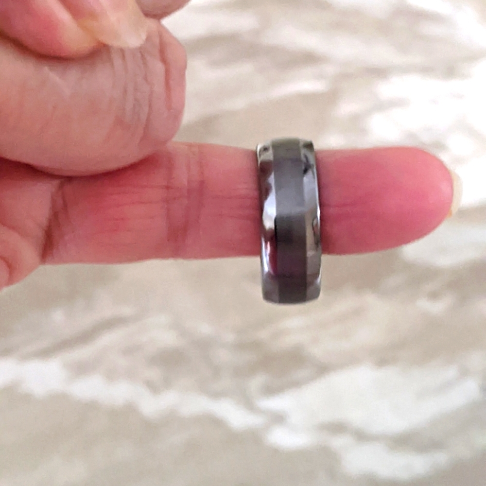 COBALT WHITE METAL UNIQUE WEDDING BAND